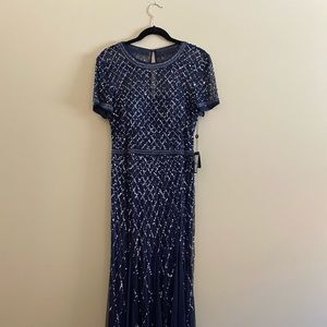 Navy Sequin Gown - Adrianna Papell